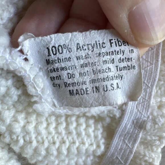 Vintage 90s Sweater House Cardigan Sweater White Cream Men's Size XL Made In USA - Picture 8 of 9